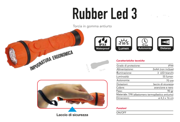 RUBBER LED 3 - 2AA