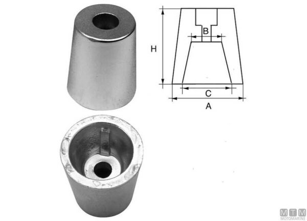 ZINCHI AD OGIVA CON INNESTO CONICO PER ASSI PORTAELICA mm. 25