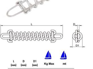 MOLLA ORMEGGIO INOX AISI 316 12 MM.