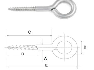 OCCHIOLI  A VITE INOX 3,5 x 32 mm