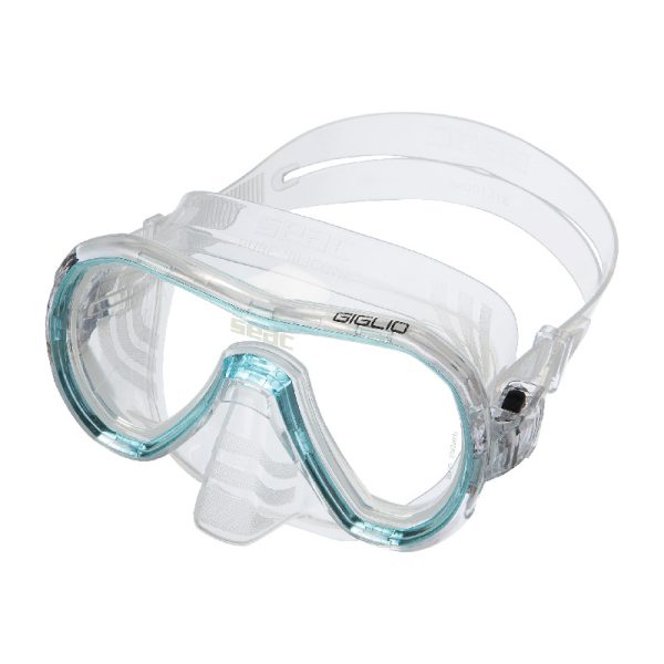 MASCHERA GIGLIO SILICONE CLEAR ACQUAMARINA