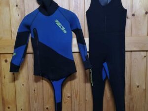 SEAC BLACK/BLUE 5mm DOUBLE-LINED DIVING WETSUIT SIZE. II