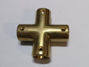 4-WAY FITTING SOLID BRASS FOR TUBULAR