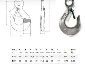 GANCIO SOLLEVAMENTO ZINCATO KG. 250
